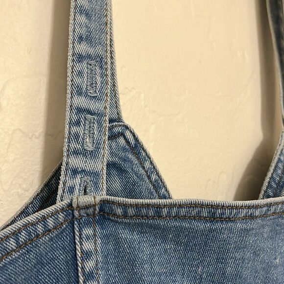 7 For All Mankind Blue Bow Button Front Denim Dress Contemporary Festival - Picture 13 of 16